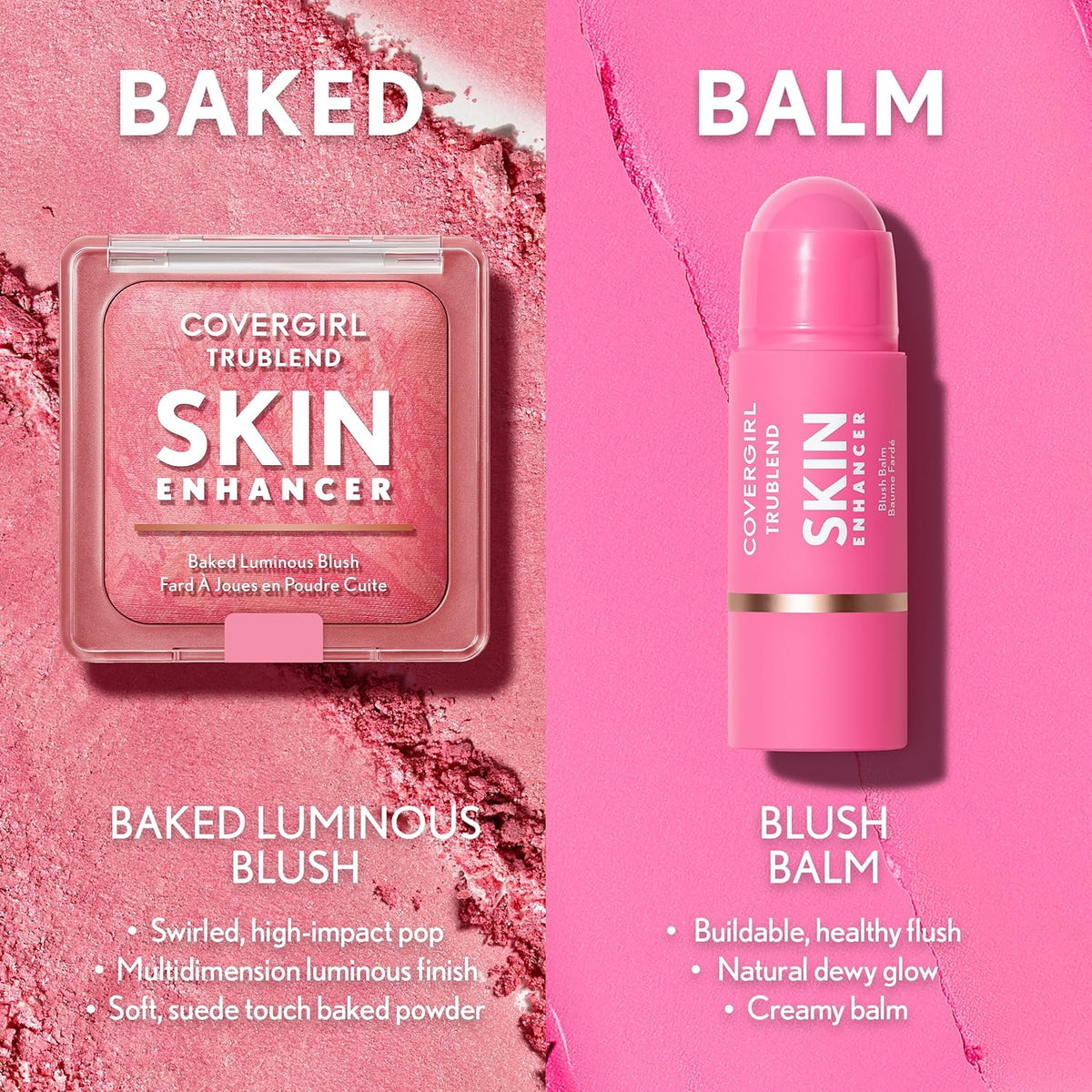 Baked Luminous Blush with Hyaluronic Acid & Rose Extract - Rose Latte (Nude with Pink Swirls)