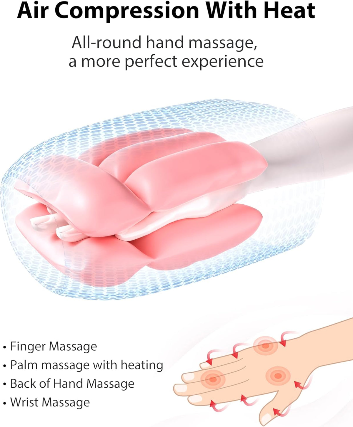Upgraded Hand Massager with Heat and Compression for Arthritis and Carpal Tunnel Relief