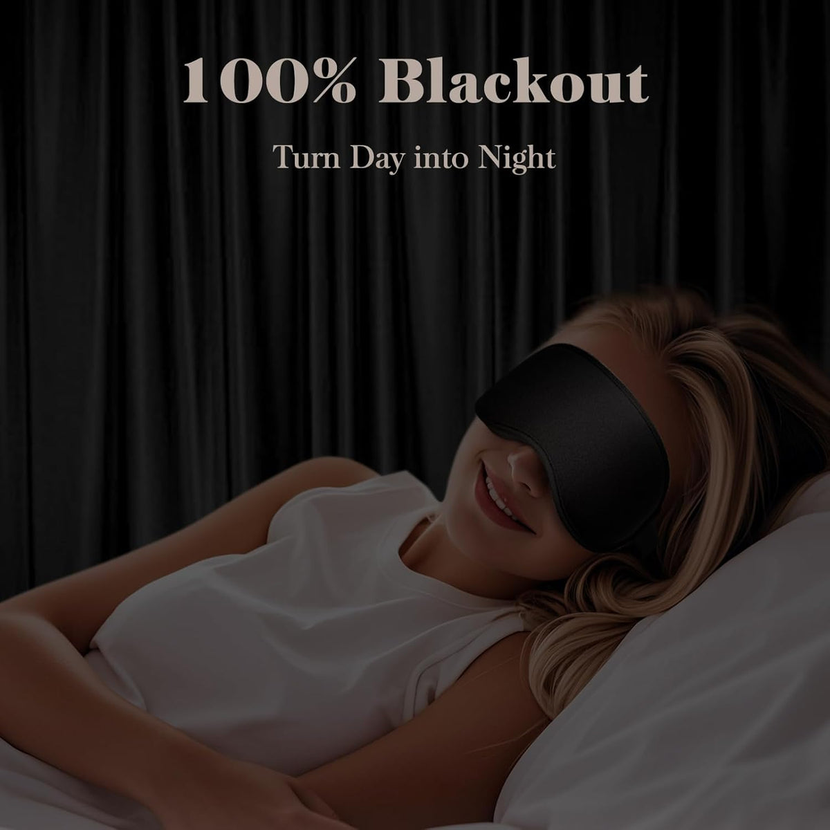 3D Contour Sleep Mask for Men & Women - 100% Pressure-Free & Light Blocking Eye Mask with Adjustable Strap for Side Sleepers